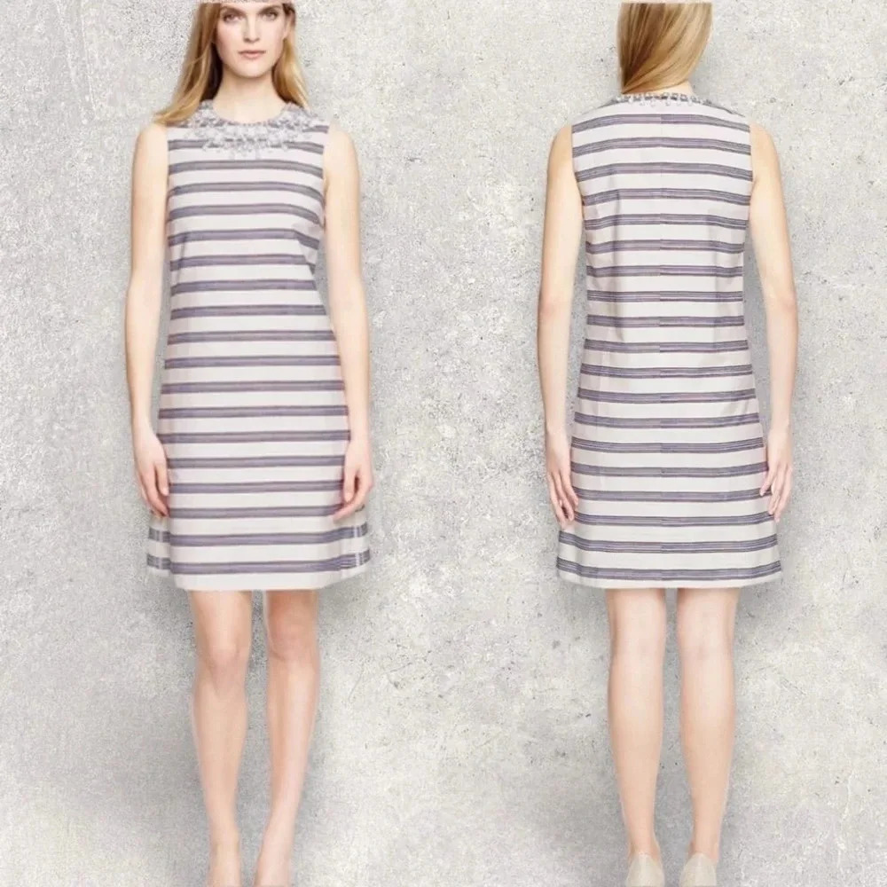 TORY BURCH KAYLIN Stripe Embellished Dress Size 2